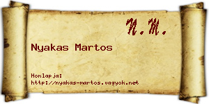 Nyakas Martos névjegykártya